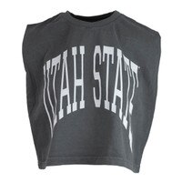 Women's Utah State Cropped Muscle Tank Top
